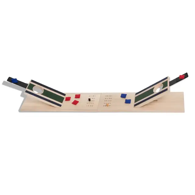 Polished Wooden Cornhole with Beer Glasses Tabletop Drinking Game