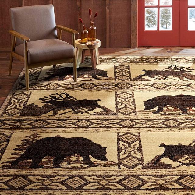 Home Dynamix Buffalo Elk Rustic Area Rug, Beige/Brown, 7'10"x10'5"