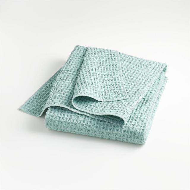 Organic Cotton Waffle Seaglass Bath Sheet