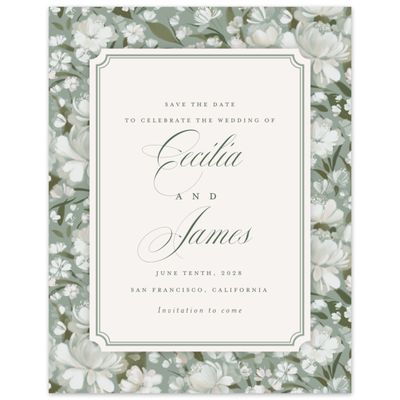 Sage, Green Wedding Digital Save the Date - Annika Portrait