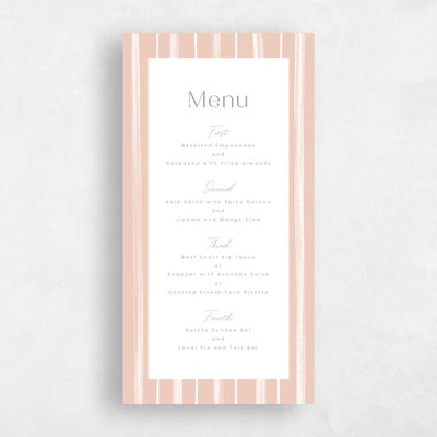Peach, Orange Wedding Menu - Coastal