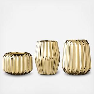 Fluted Votive/Tealight Holder 3-Piece Set