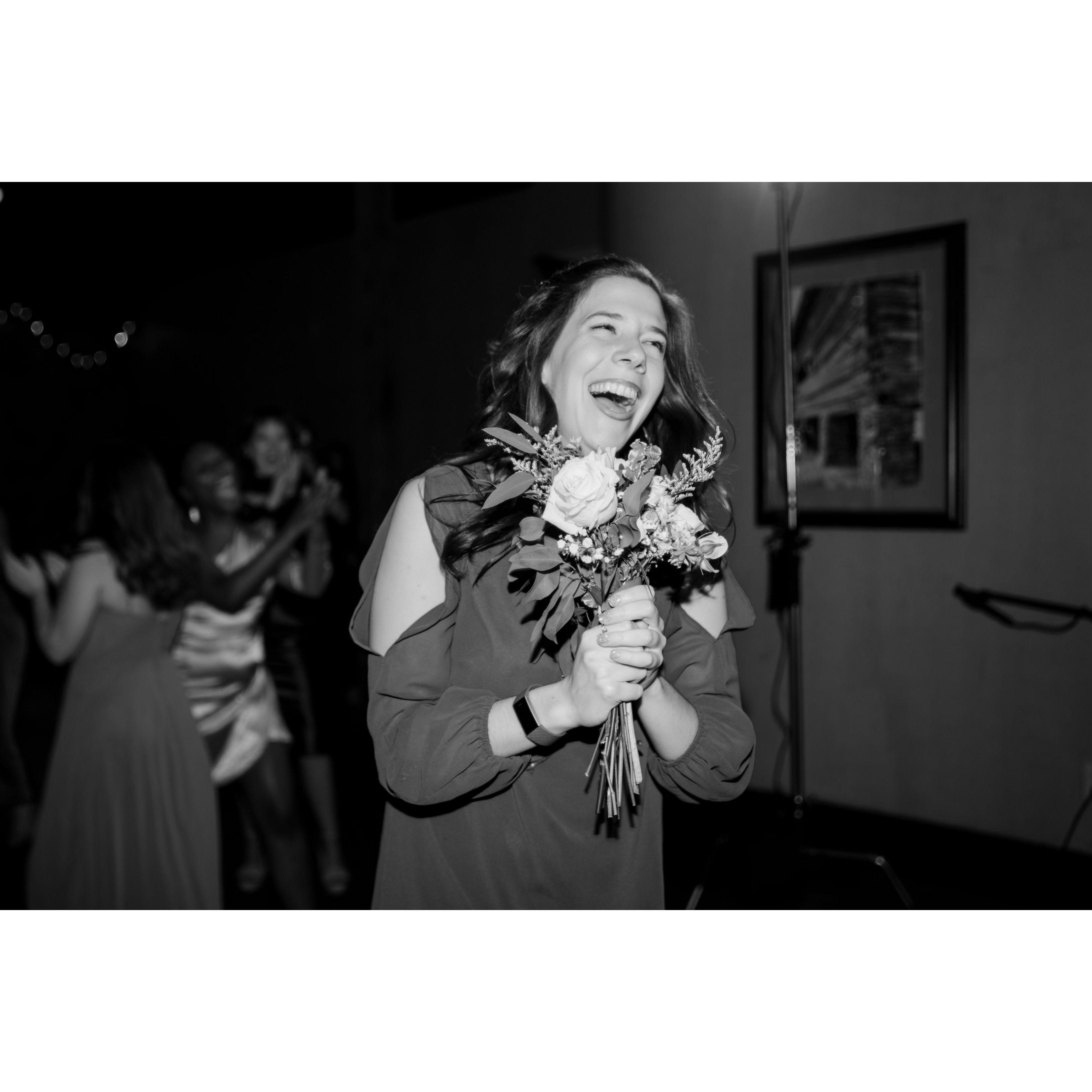 I caught the bouquet at a friend's wedding last December--I guess the prophecy came true!