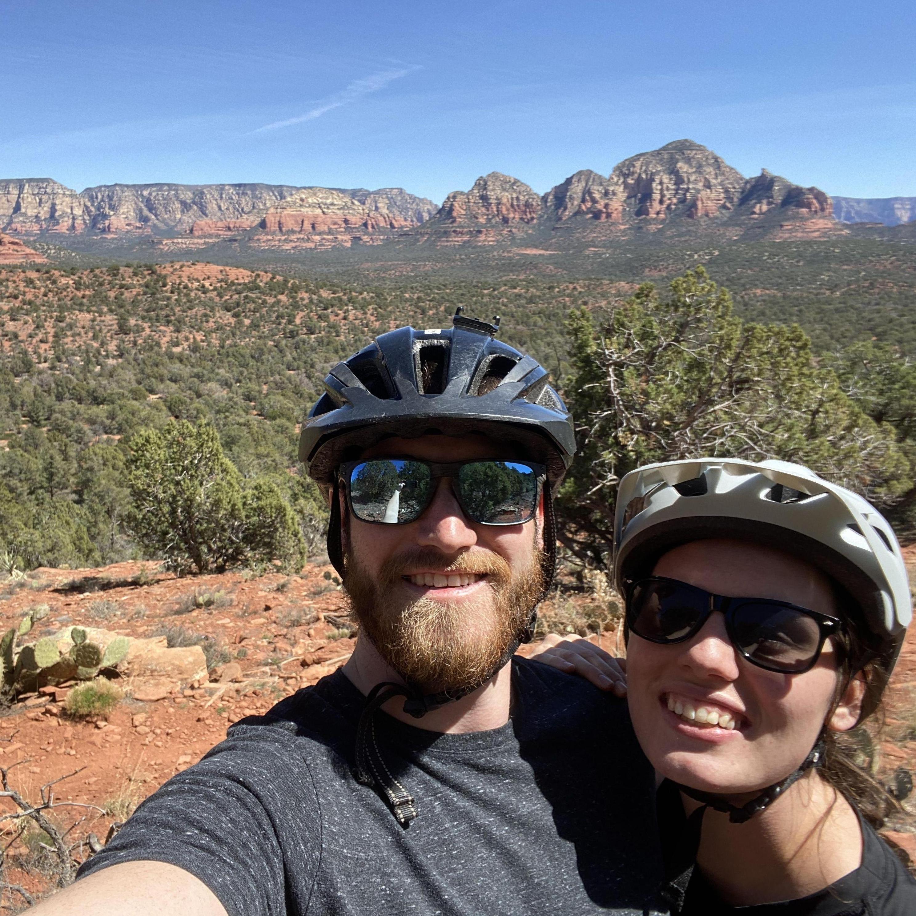 Sedona, AZ. Nathan came out to visit Kendra in Pheonix, AZ on her first travel assignment. We took a trip up to Sedona and this was the first time we Mountain Biked together on a "easy" Blue trial.