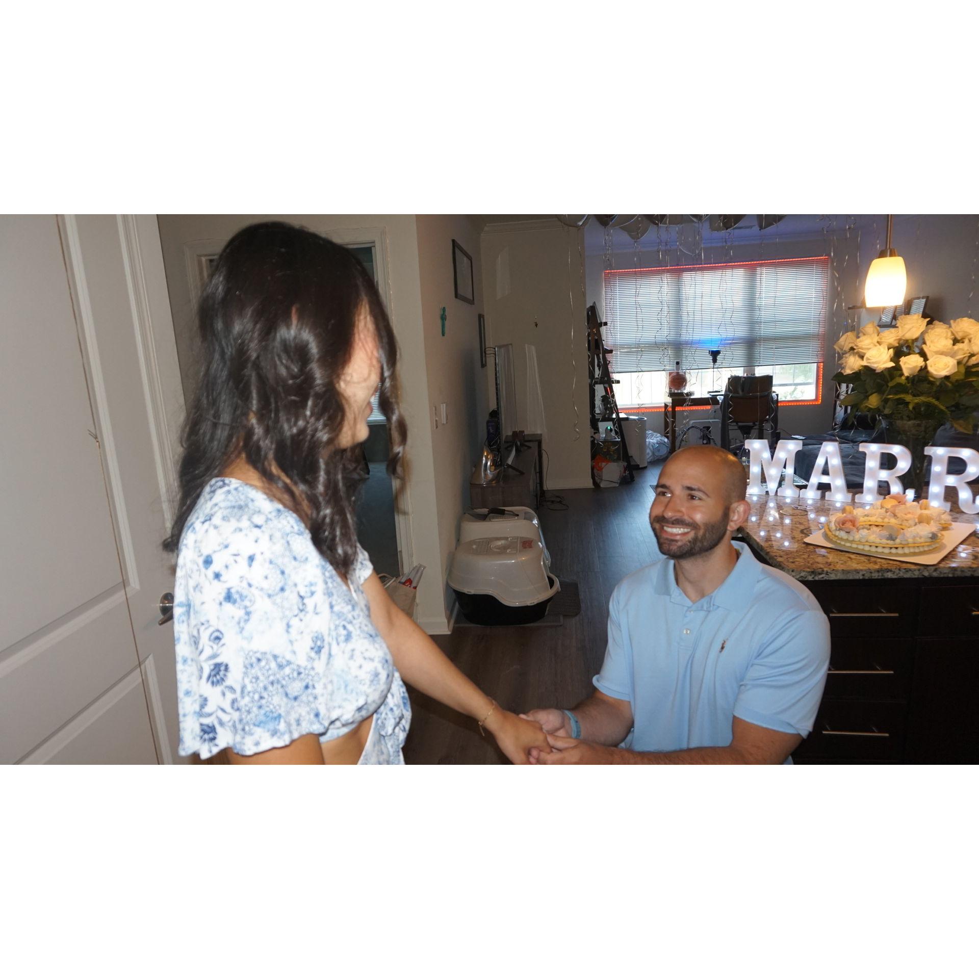 I made him get down on one knee again to take this photo