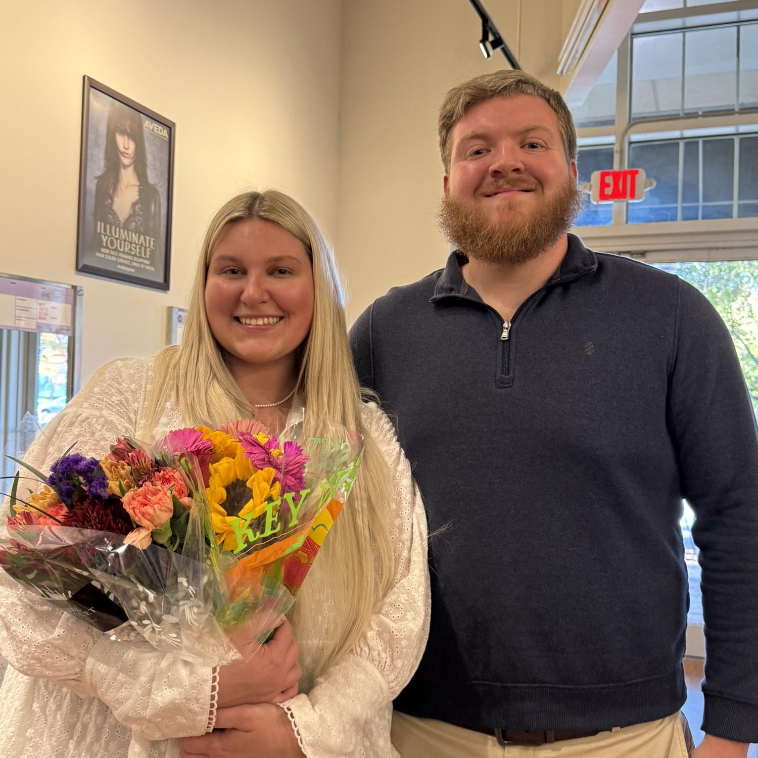 She walked the stage and he cheered the loudest!