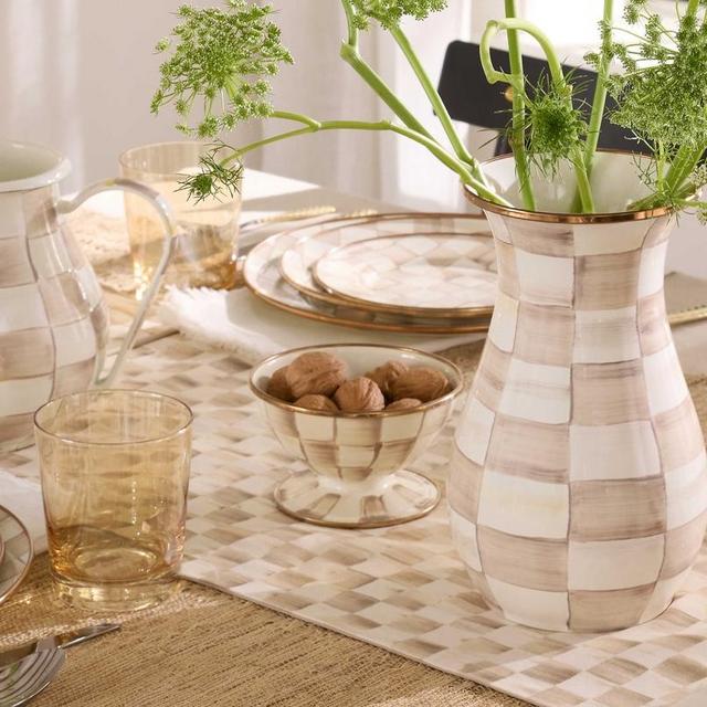 Mocha Check Ice Cream/Snack Dish - Mackenzie Childs