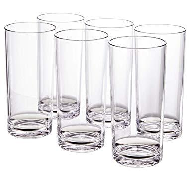 Classic 24-ounce Premium Quality Plastic Tumbler | set of 6 Clear