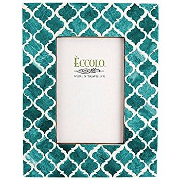 Eccolo Naturals Frame, 5 by 7-Inch, Moorish Tiles Turquoise