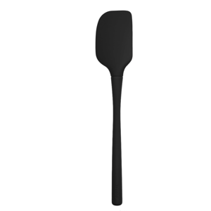 Tovolo Black Flex-Core All Silicone Spatula, Tapered Silicone Edge for Scraping, Ergonomic Handle, Heat-Resistant Rubber Spatula, BPA-Free & Dishwasher Safe Baking Tool & Kitchen Utensil