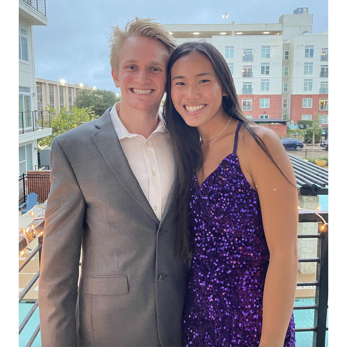 November 2022, our first formal date in college! It was a semi- formal for Lia's professional business organization.