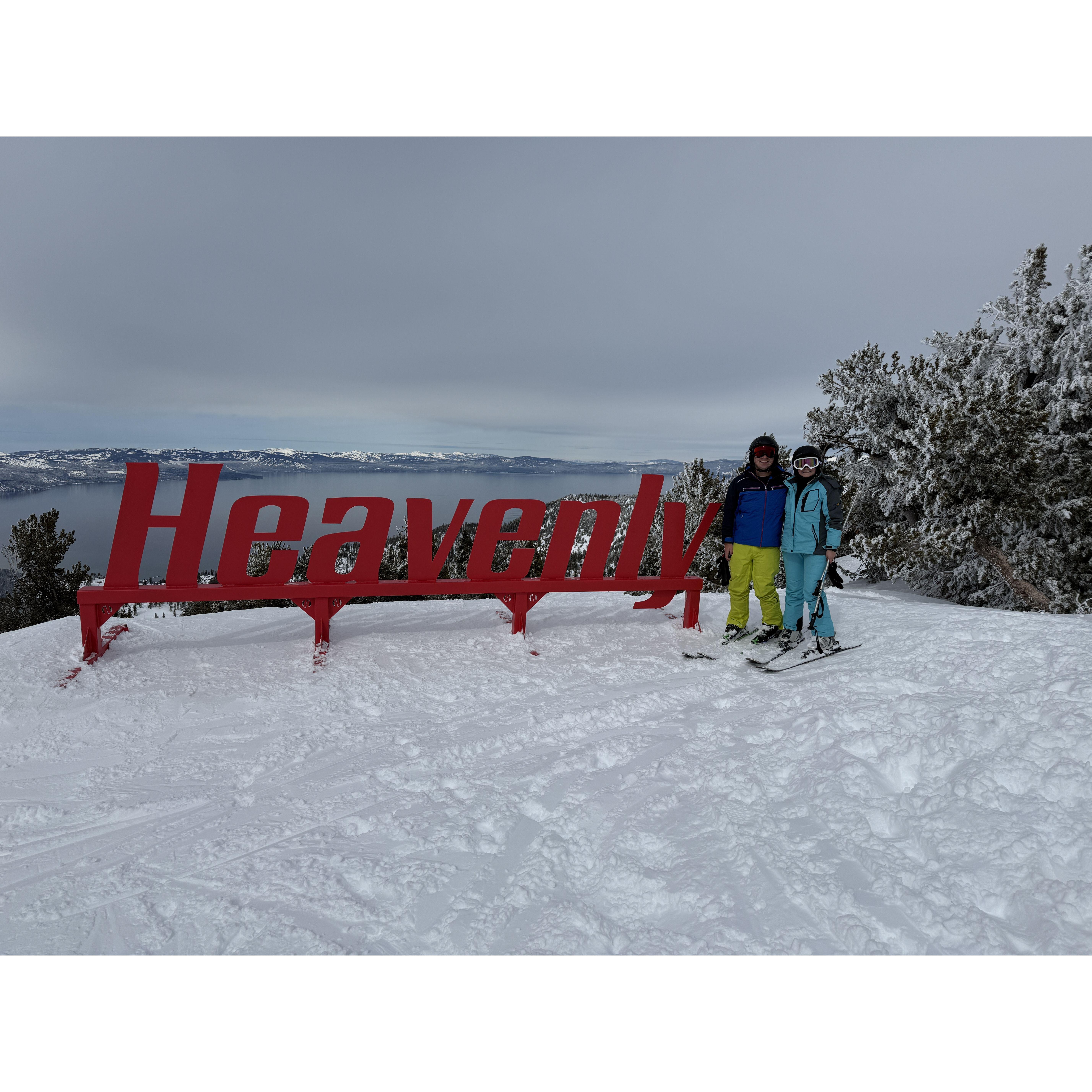 Skiing Liz's run .... yes it was called that in Heavenly... Liz was suspicious of a proposal... Funny enough we were asked to take photos of another engagement this day... ask Nick and Liz about it