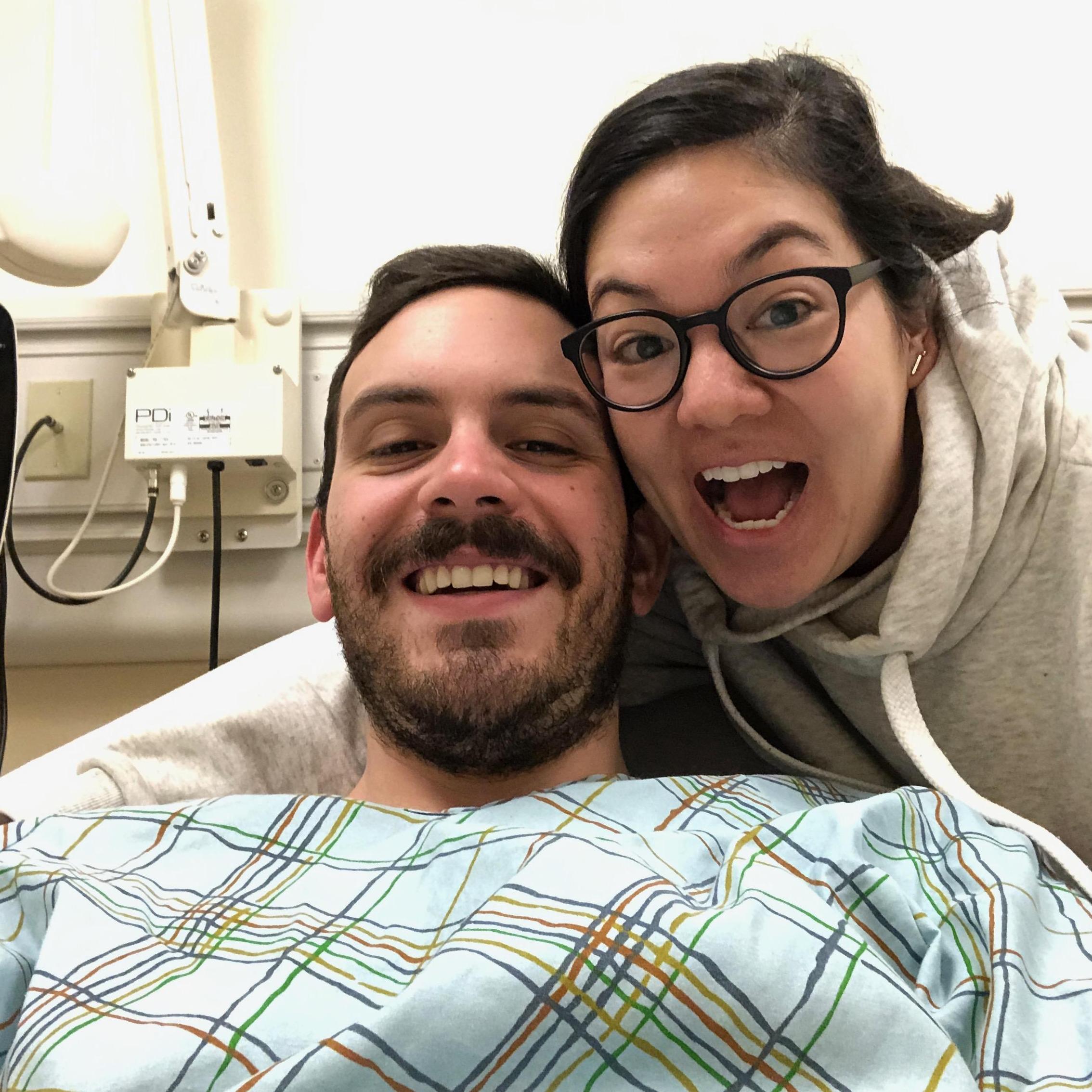 We're having a ... wedding! All smiles in the ER on a snowy DC morning.