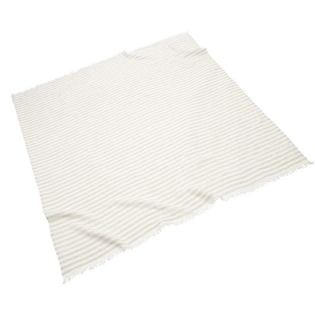 Bayla Linen Beach Blanket, 60" x 60", Linen/White