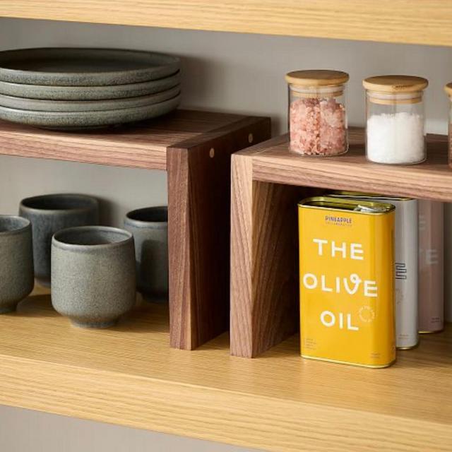 Walnut Kitchen Shelf Risers