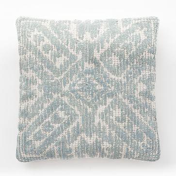 Diamond Medallion Cut Pile Pillow Cover - Dusty Blue