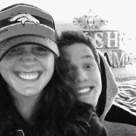 One of our first pictures together when we started dating. Gotta love flip-phone photo quality. 2011
