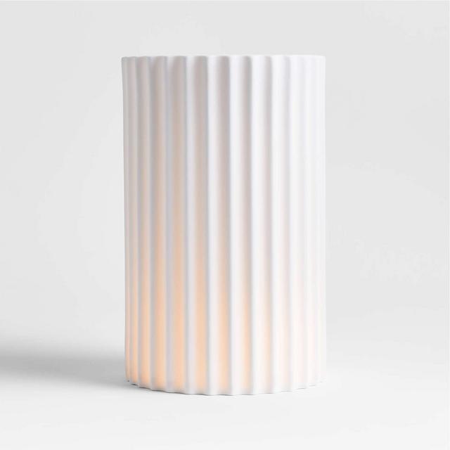 Wave Large White Porcelain Hurricane Candle Holder