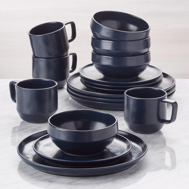 Visto 16-Piece Navy Stoneware Dinnerware Set