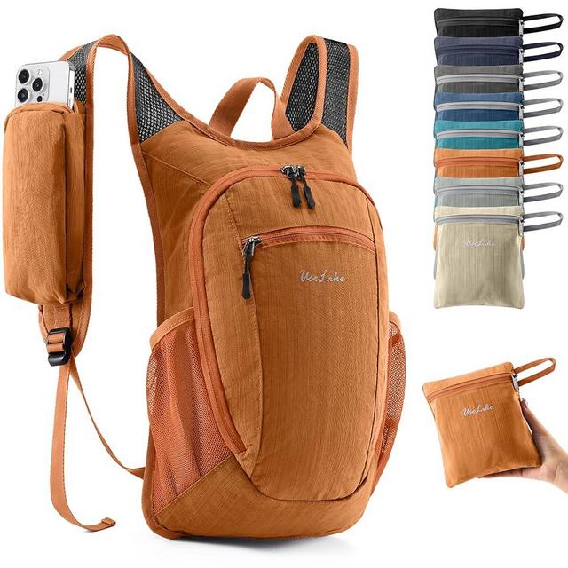 Uselike 10L Small Hiking Backpack Travel Daypack Lightweight Packable Back Pack for Women Men(Orange)