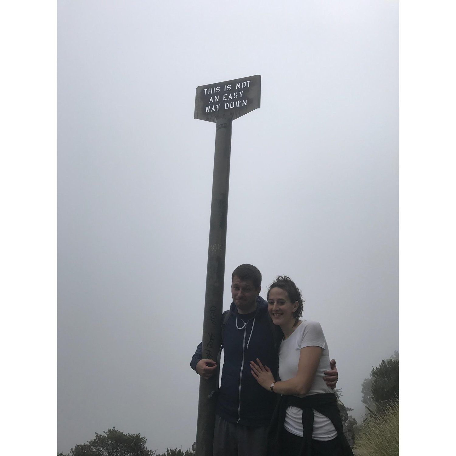 At the top of Table Mountain. Based on Lauren's hair situation, you can see it was not the easiest of hikes.
