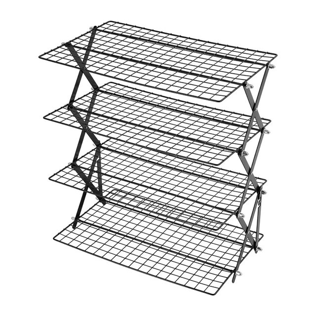 2/3/4-Tier Collapsible Cooling Rack Set - Wire Cooling Rack for Baking, Nonstick Foldable Cookie Rack for Roasting, Drying, Cooking & Picnic Party Display