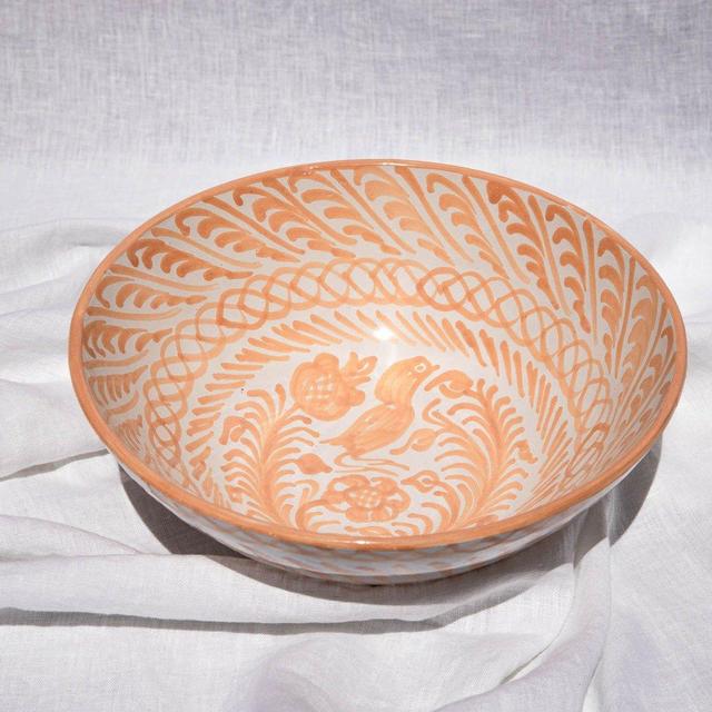 Large bowl with hand painted designs