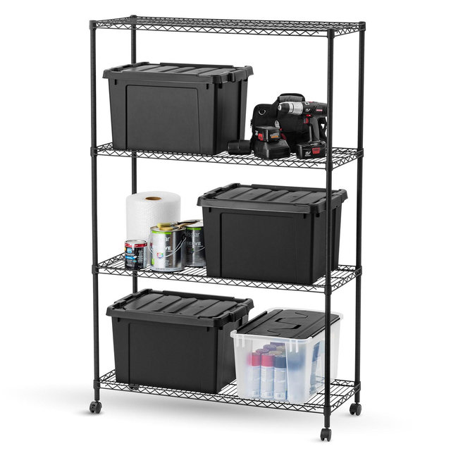 IRIS USA 4 Tier Heavy Duty Garage Steel Wire Storage Shelving