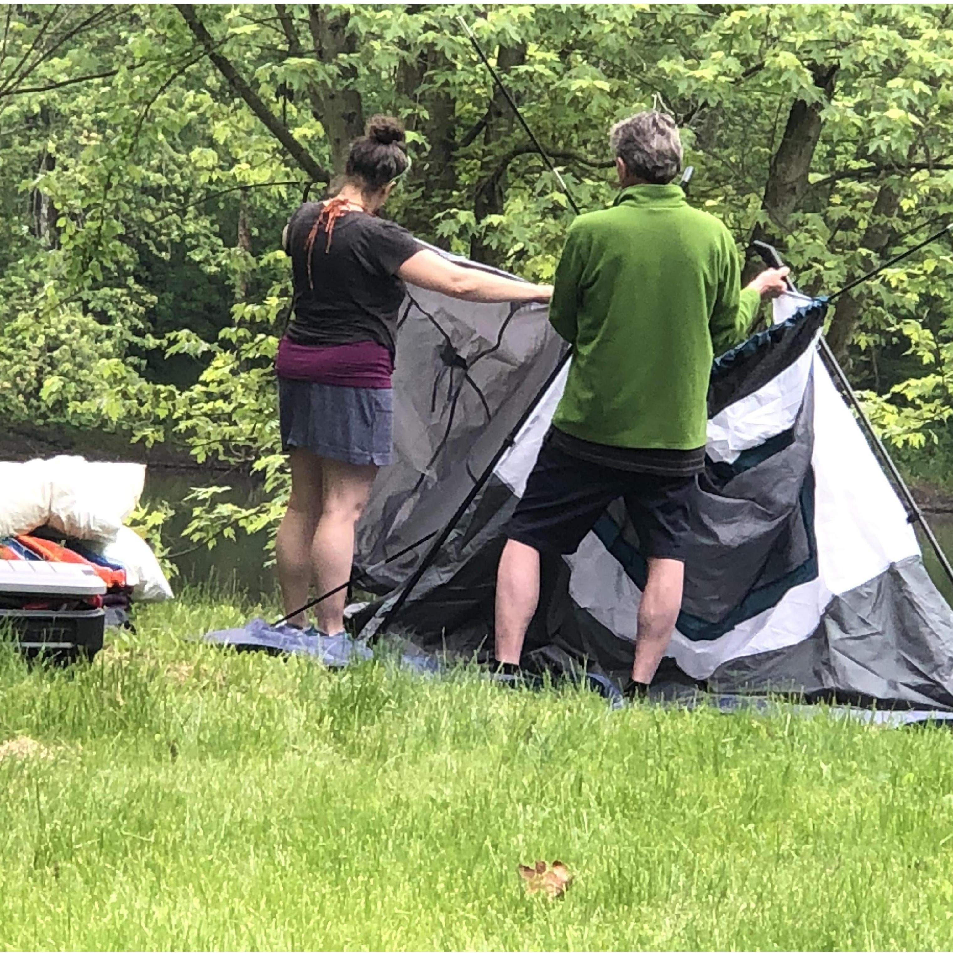 Even setting up a brand new tent didn't cause an argument...
