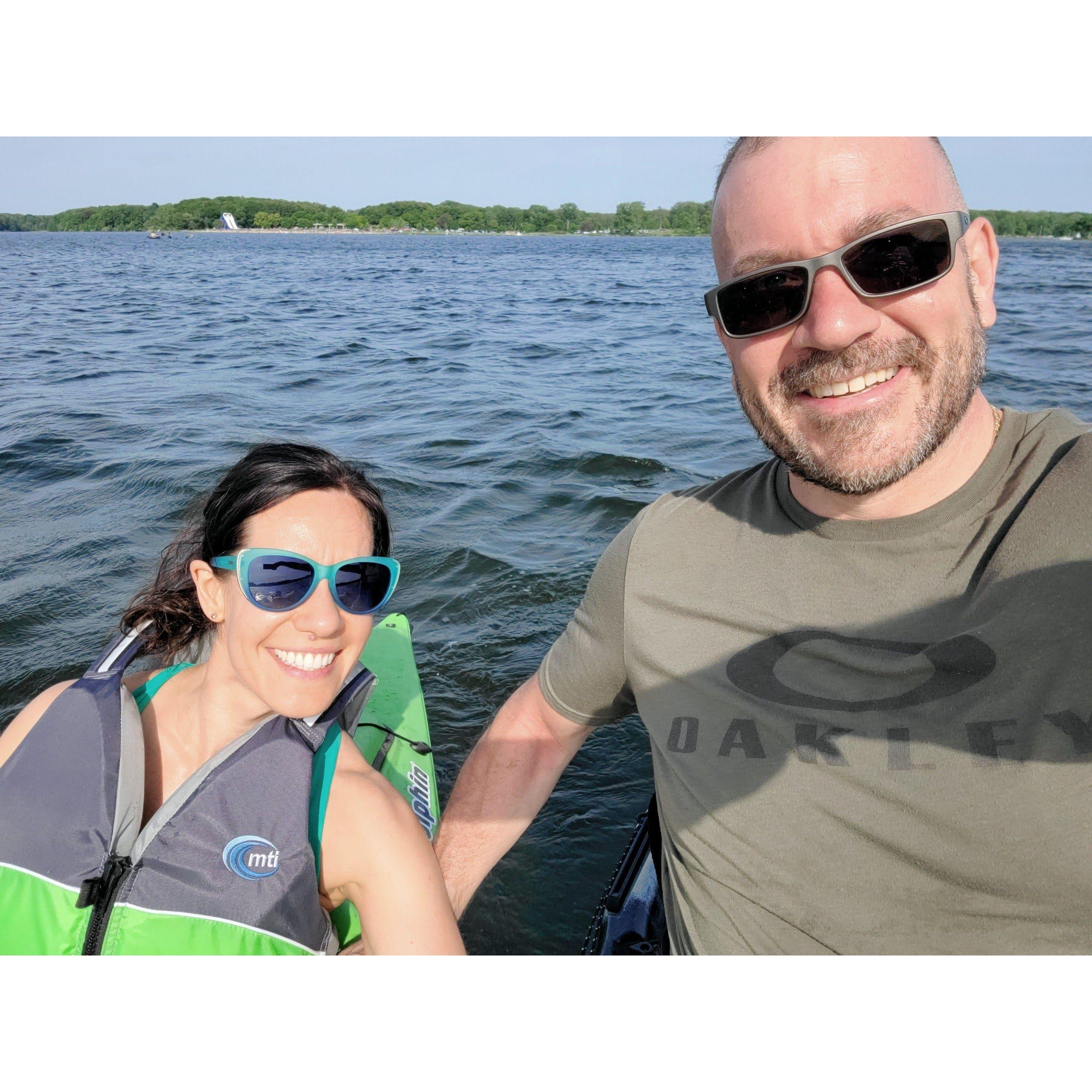 Kayaking at Stony Creek park, one of our favorite spots in the summer