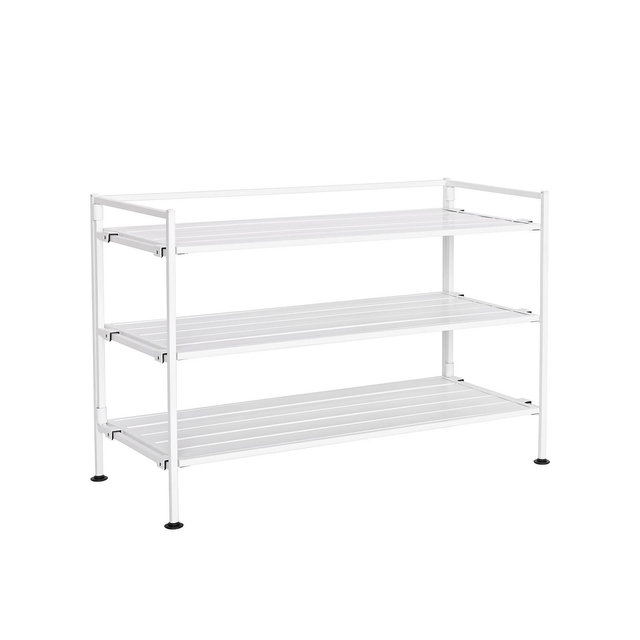 Seville Classics HOME 3-Tier Stackable Wide Resin Slat Shoe Rack