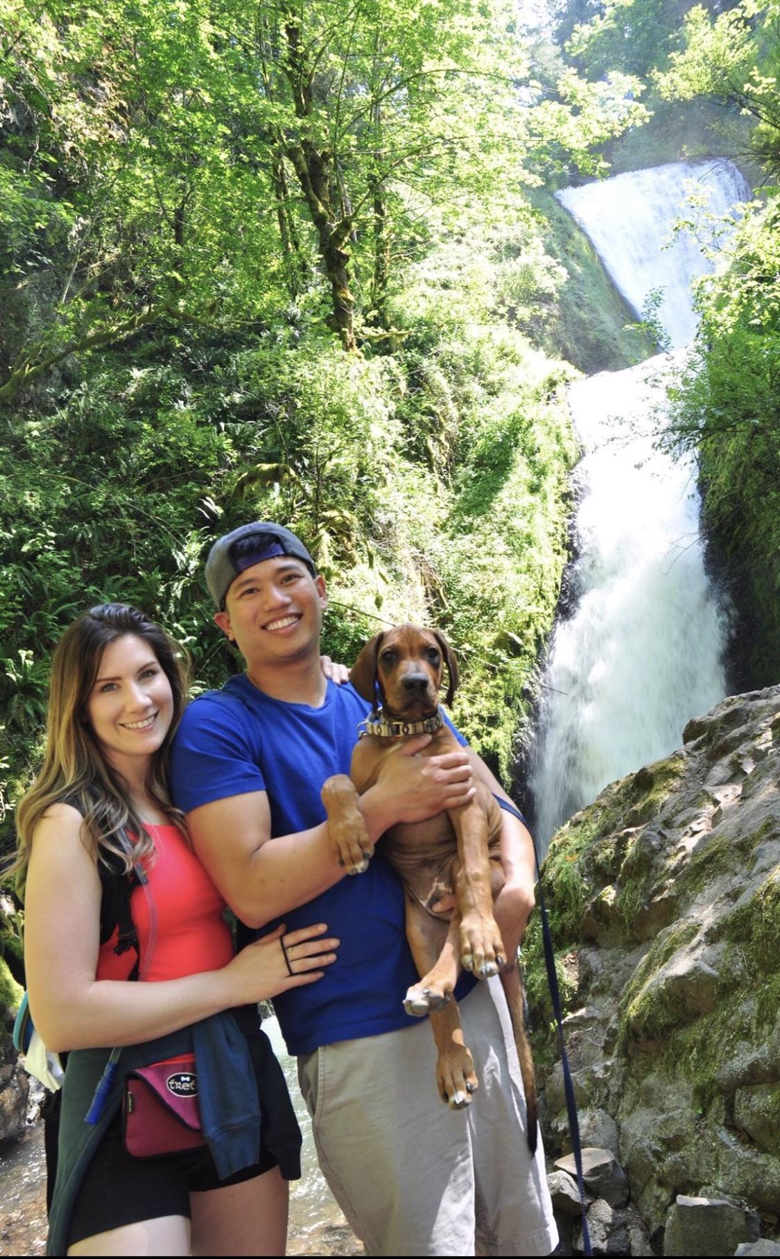 Baby Tucker’s first waterfall hike