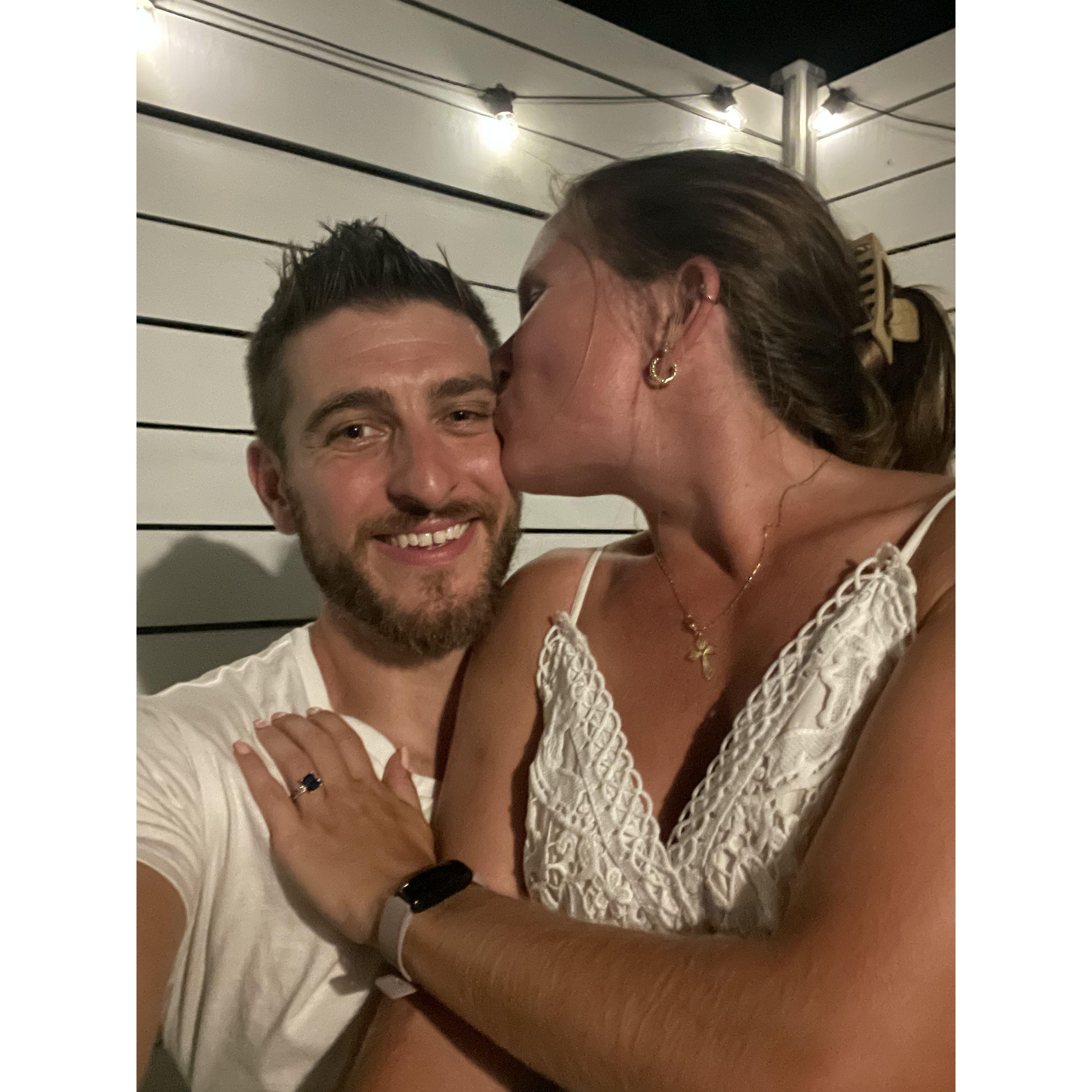 Immediately after saying "YES!"
