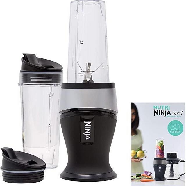 Ninja Personal Blender for Shakes, Smoothies, Food Prep, and Frozen Blending with 700-Watt Base and (2) 16-Ounce Cups with Spout Lids (QB3001SS)
