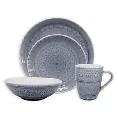 Euro Ceramica Fez 20-Piece Dinnerware Set in Grey