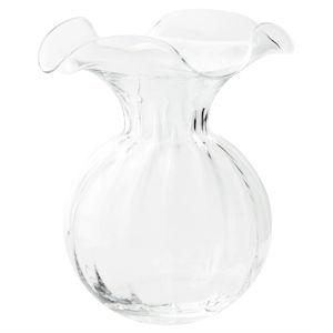 Hibiscus Glass Clear Large Fluted Vase