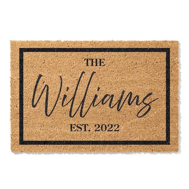 Personalized Door Mat, Custom Door Mat with Last Name & Date I 9 Designs - 3 Sizes I Personalized Doormat for Home Enterance, Ideal Housewarming, Wedding Gifts, Anti-Slip Backing - D1