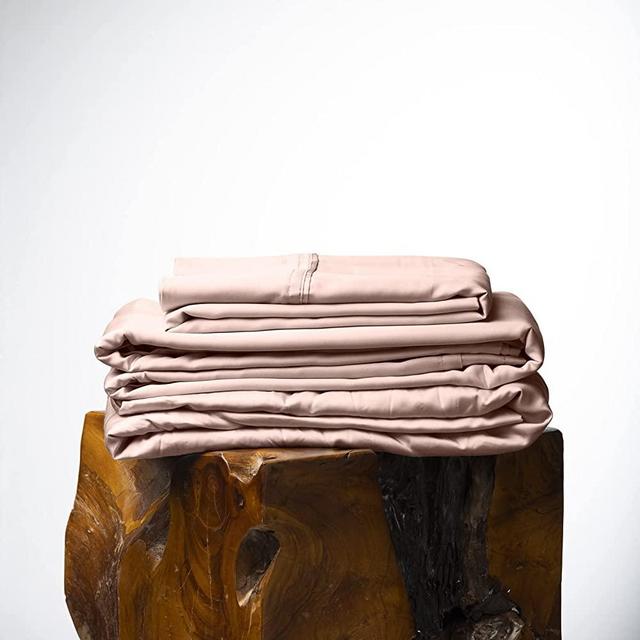 Olive + Crate Eucalyptus Cooling Pillowcase and Sheet Sets King Size | 100% Certified Tencel Fiber from Austria | Better Than Silk Linen Bamboo and Cotton | Deep Pocket Bedding | Rose Blush