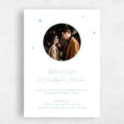 Turquoise, Blue Wedding Invitation - Splendor Frame