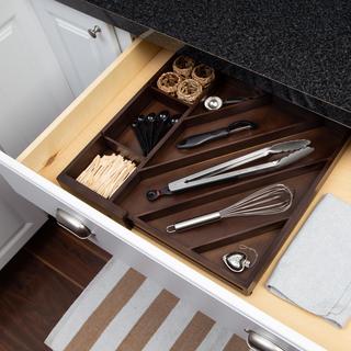 Bamboo Diagonal Drawer Organizer