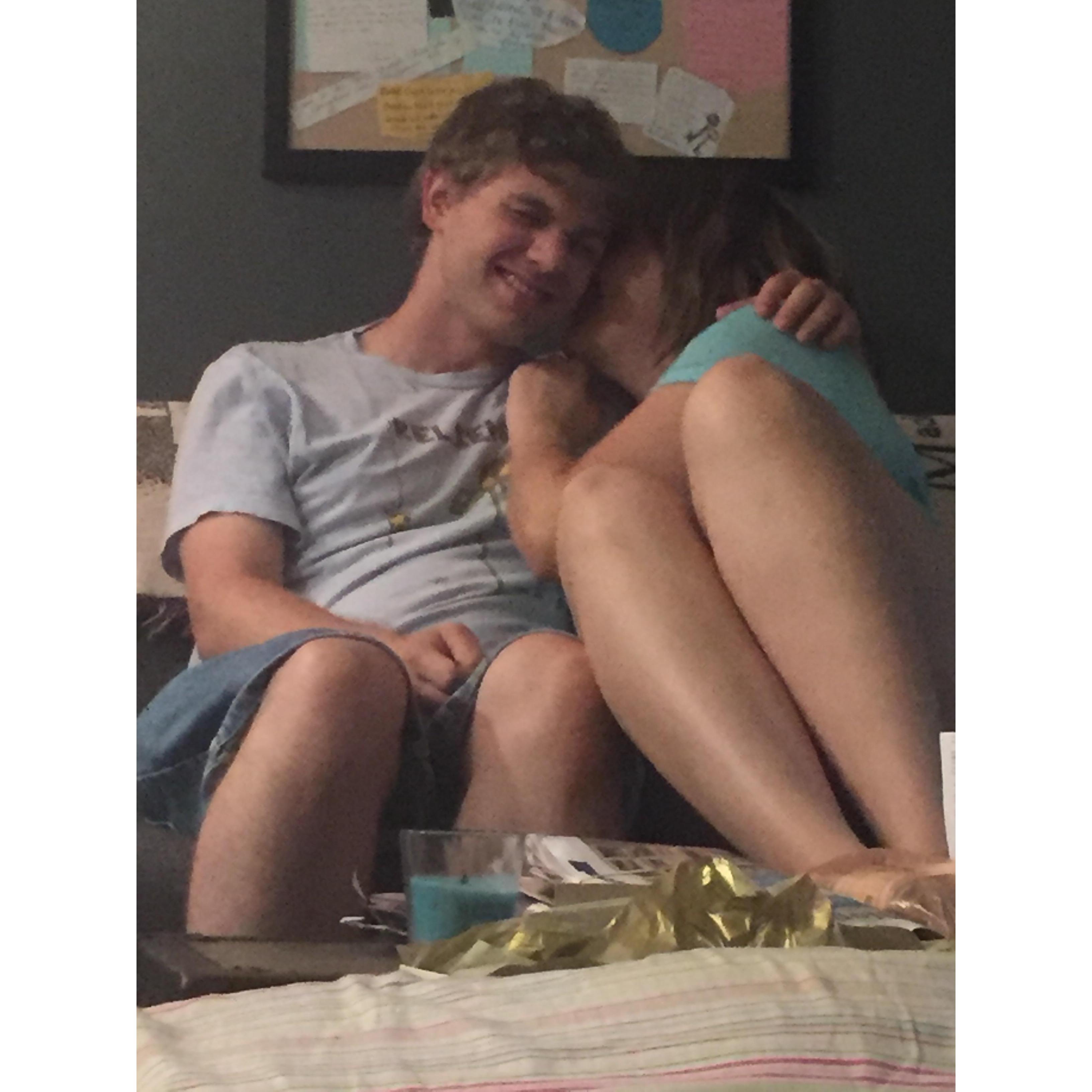 Thanks to Jess for capturing one of our first known candid photos <3 We'd been dating less than three weeks when this was taken!