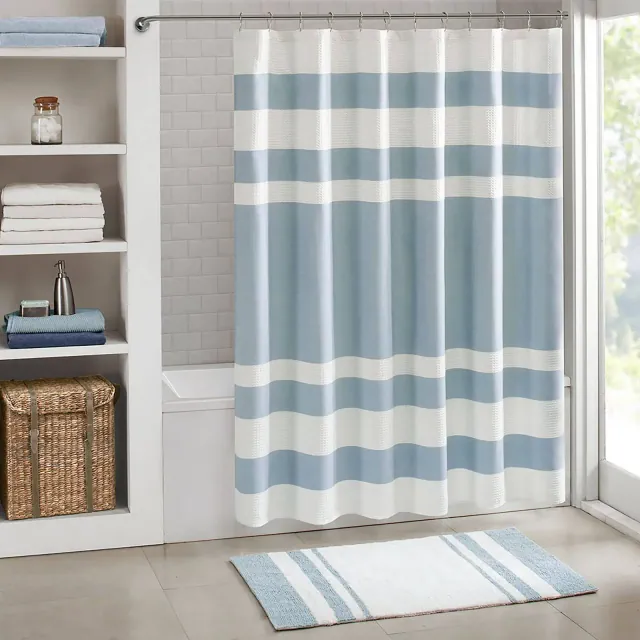 Madison Park 36"x72" Shower Curtain with 3M Treatment Blue