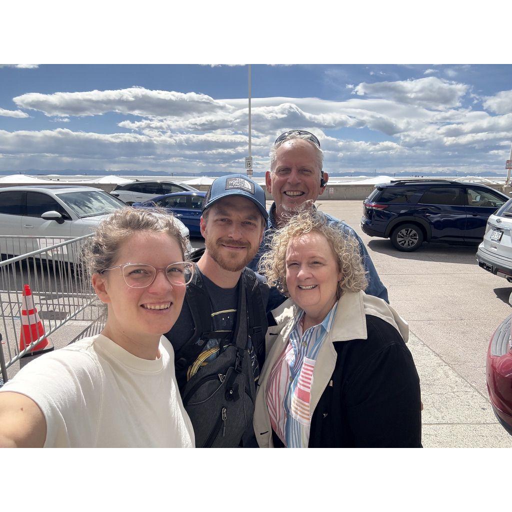 My parents are frequent travelers coming through Denver International Airport, but this time, they were the ones dropping us off!