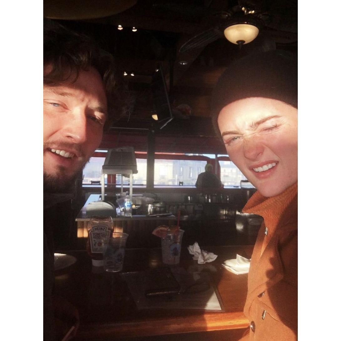 Grabbing a cold one during the pandemic (Nick drove across the country to see Elizabeth multiple times)