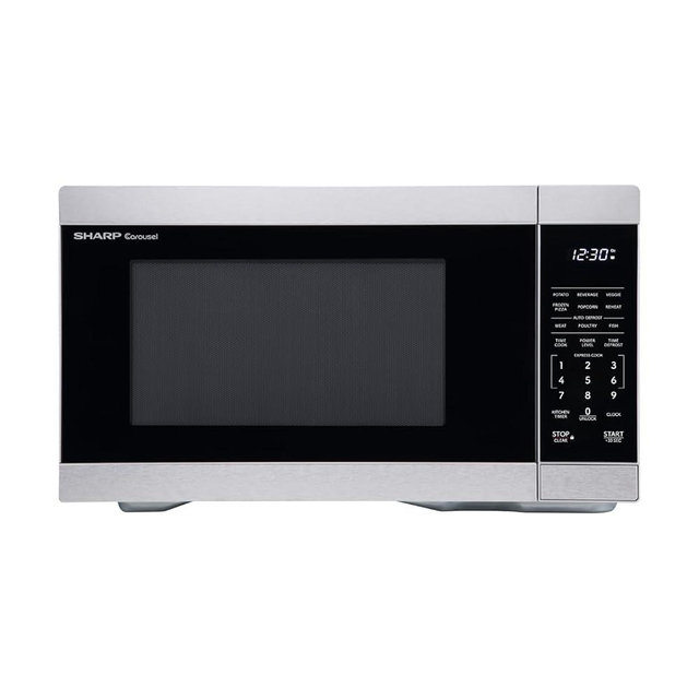 SHARP SMC1162KS Countertop Microwave Oven with Removable 12.4" Carousel Turntable, Orville Redenbacher's Certified, 1.1 Cubic Feet CuFt, Stainless Steel