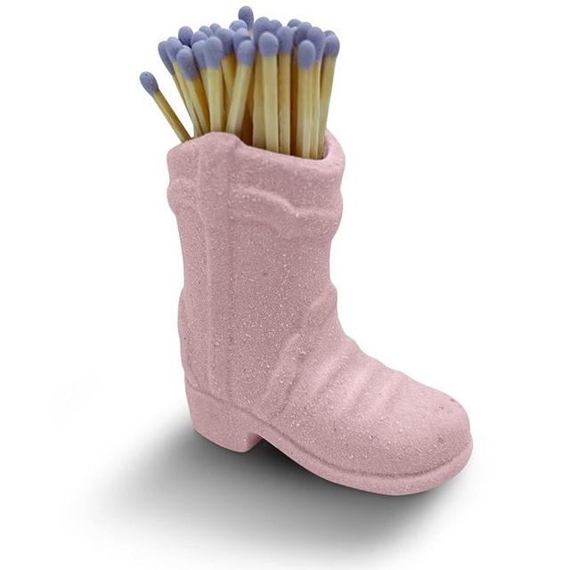 Dubbs Hardware Cowboy Boot Match Holder - Match Holder with Striker - Bathroom Match Holder - Cowboy Boot Decor Cowgirl - Very Cute addition for Interior Decor (Pink)