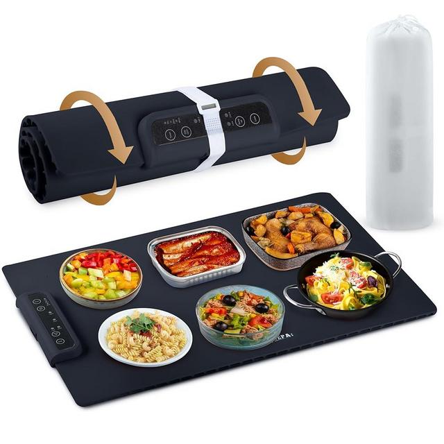 Extra Large Warming Mat for Food, Foldable Silicone Electric Warming Tray with Auto Shut-Off and 3 Temperature Settings, Portable Warming Trays for Buffets Party, Easy to Clean Food Warmer Pad.