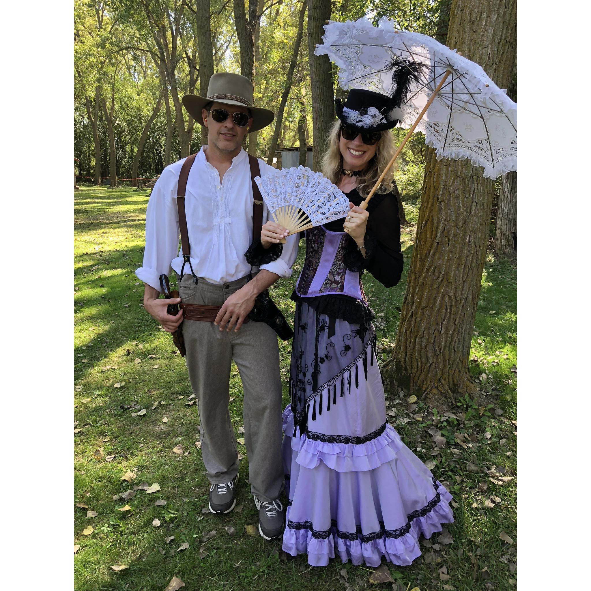 Partaking in an Old West shoot (i.e. a Mini Ruckus) with Mary & Dan Borer along with Tammy, Paul, Simon & Rachel as well as some of the Blue River Regulators posse at Raccoon Forks in Nebraska.