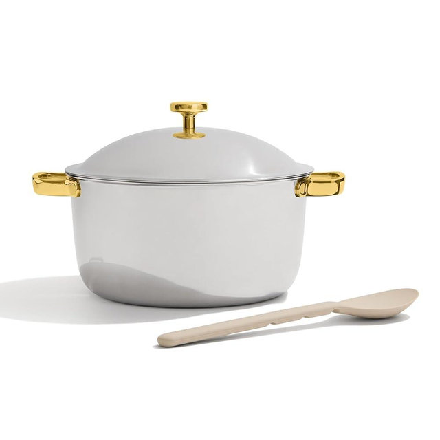 Our Place Titanium Perfect Pot Pro - 6.75 Qt No-Coating Nonstick Stock Pot | Tri-Ply Titanium & Stainless Steel | Oven-Safe up to 750°F & Compatible with All Cooktops | Includes Spoon | Gold