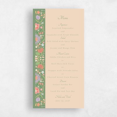 Green Wedding Menu - Suraya